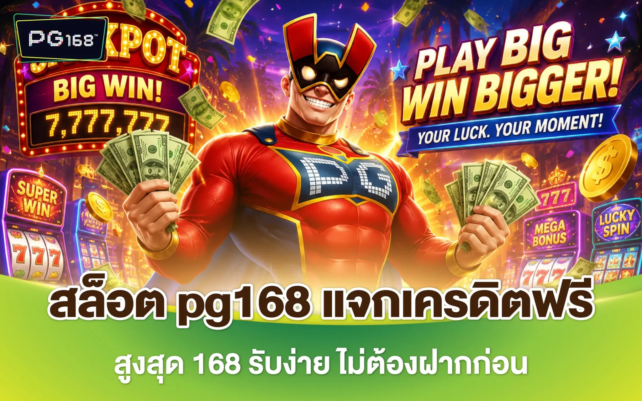 สล็อต pg168 แจกเครดิตฟรี สุงสุด 168 รับง่าย ไม่ต้องฝากก่อน