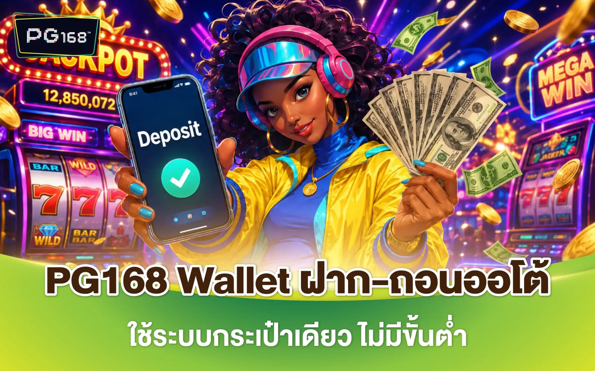 PG168 Wallet ฝาก-ถอนออโต้ ใช้ระบบกระเป๋าเดียว ไม่มีขั้นต่ำ